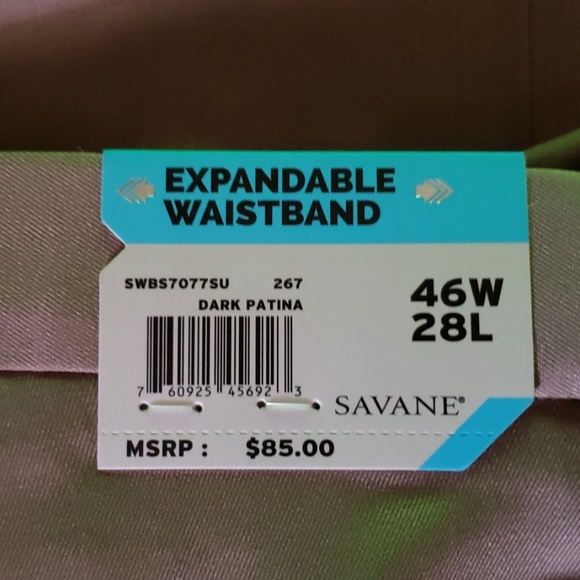 New Savane Dress Slacks 46 by 28 - Picture 2 of 4